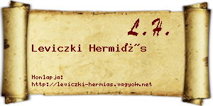 Leviczki Hermiás névjegykártya